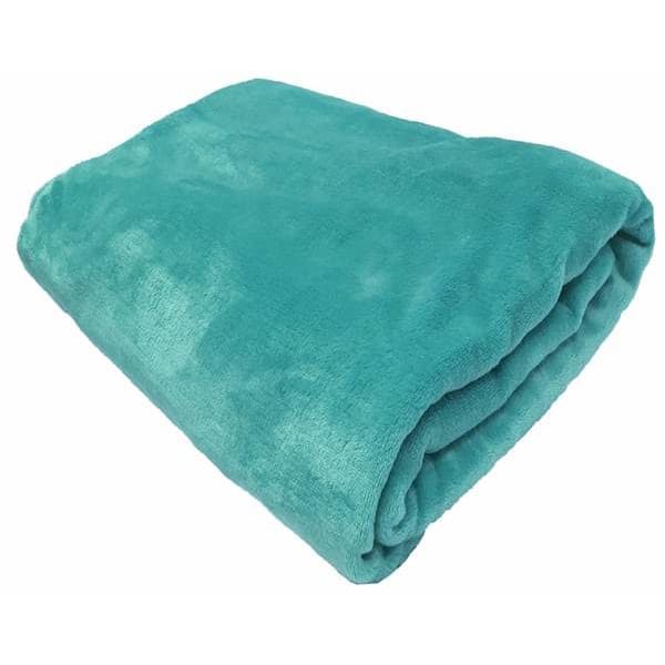 soft mink blanket throws colour teal