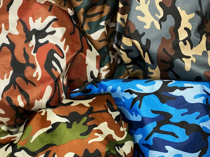 Waterproof Fabric Camo Ripstop Material 4oz Army Camouflage - 150cm Wide