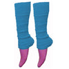 Ladies Girls Plain Solid Legwarmers For Tutu Hen Flo Fancy Dress Party - One Size Fits All - Blue - Accessory