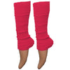 Ladies Girls Plain Solid Legwarmers For Tutu Hen Flo Fancy Dress Party - One Size Fits All - Hot Pink - Accessory