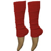 Ladies Girls Plain Solid Legwarmers For Tutu Hen Flo Fancy Dress Party - One Size Fits All - Red - Accessory