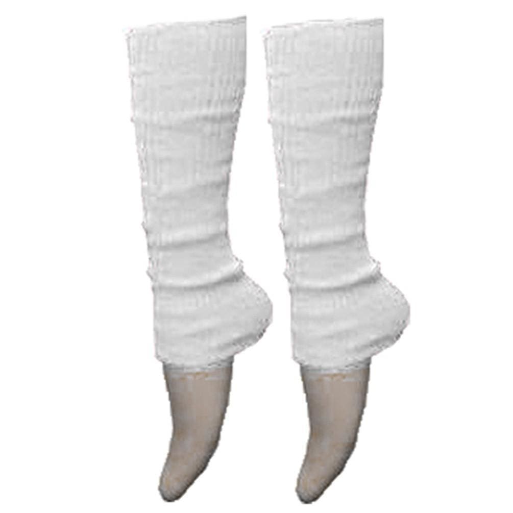 Ladies Girls Plain Solid Legwarmers For Tutu Hen Flo Fancy Dress Party - One Size Fits All - White - Accessory