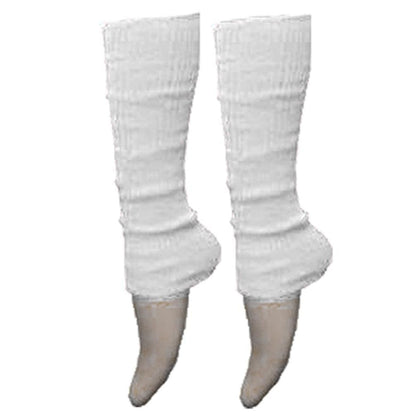 Ladies Girls Plain Solid Legwarmers For Tutu Hen Flo Fancy Dress Party - One Size Fits All - White - Accessory