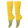 Ladies Girls Plain Solid Legwarmers For Tutu Hen Flo Fancy Dress Party - One Size Fits All - Yellow - Accessory