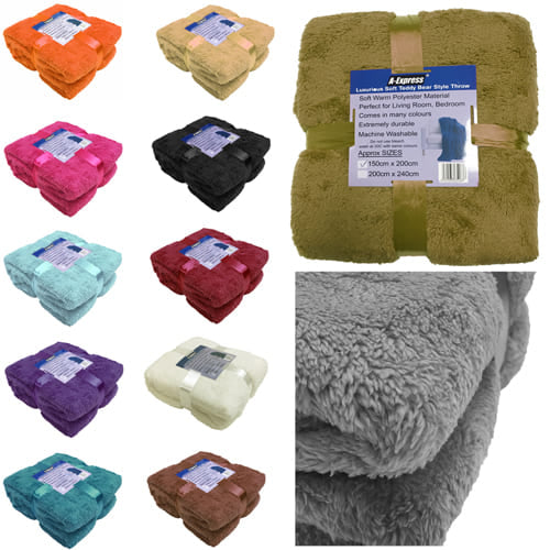 Teddy Blanket and Sherpa Throw Ideal For Bed, Travel, Picnic & Pets
