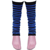 Ladies Girls Stripe Striped Legwarmers For Tutu Hen Flo Fancy Dress Party - One Size Fits All - Blue - Accessory