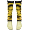 Ladies Girls Stripe Striped Legwarmers For Tutu Hen Flo Fancy Dress Party - One Size Fits All - Yellow - Accessory