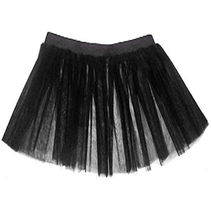 Children Girls Neon 3 Layers of Net UV Tutu Skirt Fancy Dress Party Costume - Children 4-14 Years - Black / 4-7 Years - Skirts