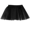 14 Neon 3 Layers of Net UV Flo Long Tutu Skirt For Hen Fancy Dress Party - Adult Size 6 to 26 - Black / 6-14 - Skirts
