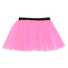 14 Neon 3 Layers of Net UV Flo Long Tutu Skirt For Hen Fancy Dress Party - Adult Size 6 to 26 - Rose / 6-14 - Skirts