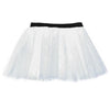 14 Neon 3 Layers of Net UV Flo Long Tutu Skirt For Hen Fancy Dress Party - Adult Size 6 to 26 - White / 6-14 - Skirts