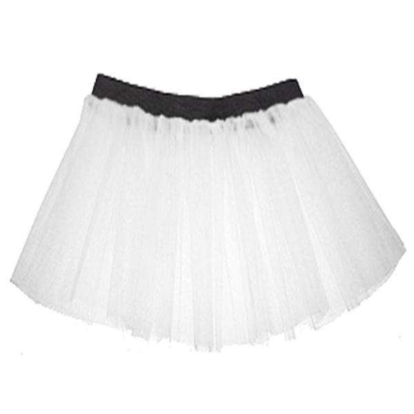 Children Girls Neon 3 Layers of Net UV Tutu Skirt Fancy Dress Party Costume - Children 4-14 Years - White / 4-7 Years - Skirts